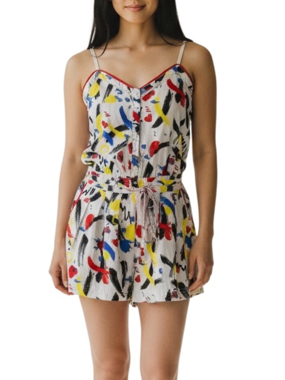 Desigual Abstract Multi Print Short Romper
